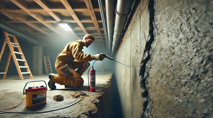 crack on a basement foundation Calgary