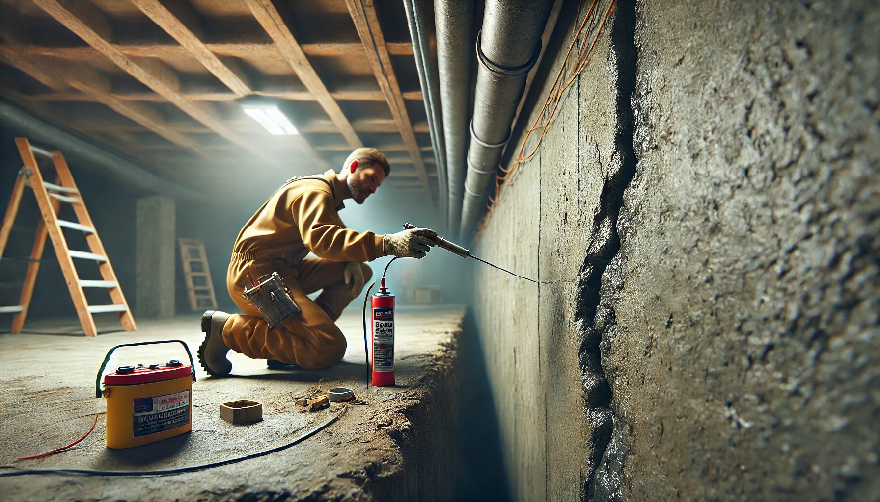 crack on a basement foundation Calgary