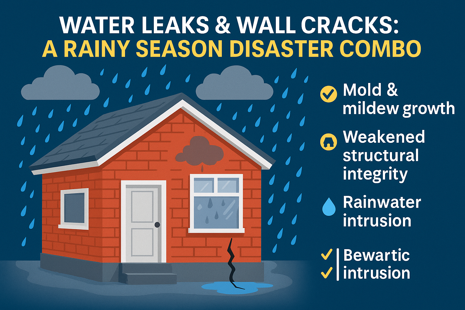 Water Leaks & Wall Cracks: A Rainy Season Disaster Combo