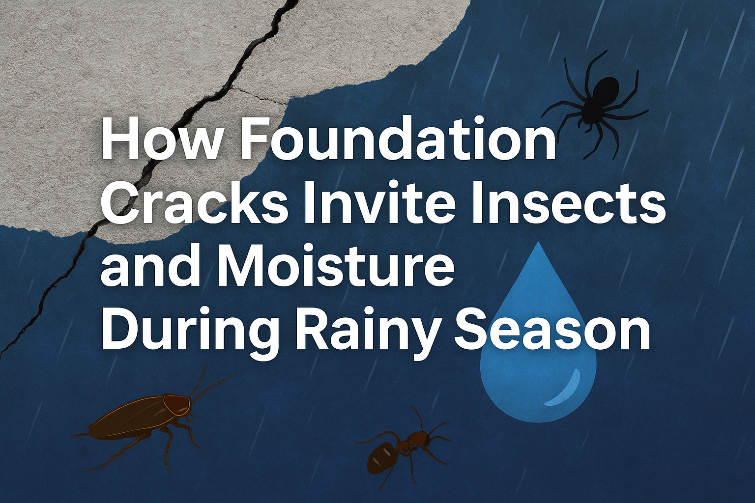 How Foundation Cracks Invite Insects and Moisture During Rainy Season
