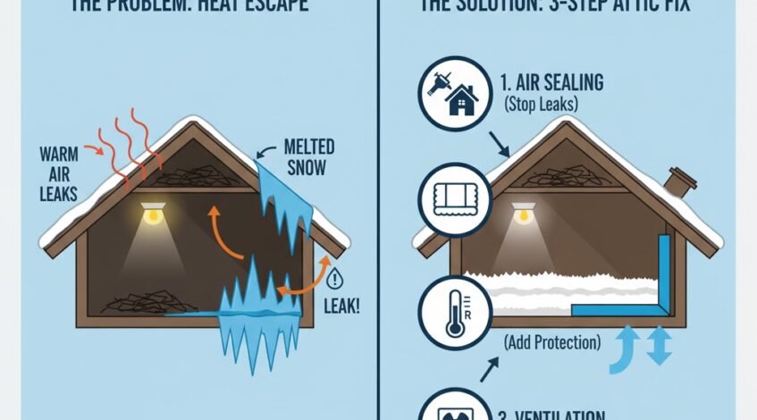 Ice Dams & Leaks: How Attic Repair Prevents Winter Damage in Calgary