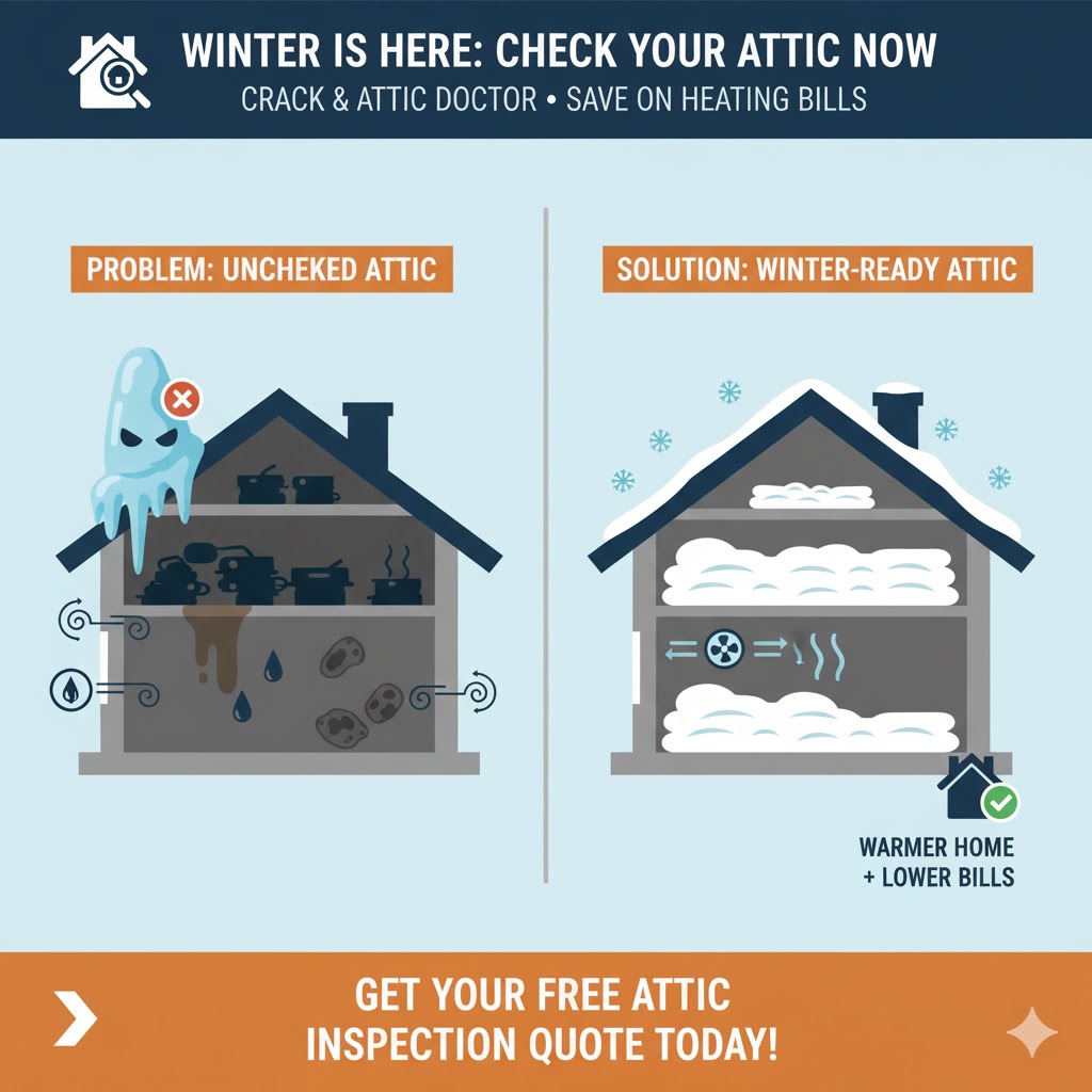 Winter is Here - Check Your Attic NOW to Cut Heating Bills & Prevent Ice Dams