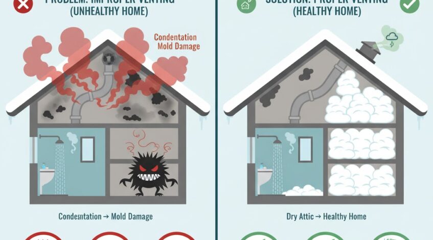 Is Your Bathroom Fan Feeding Mold? The Winter Link to Attic Spore Growth