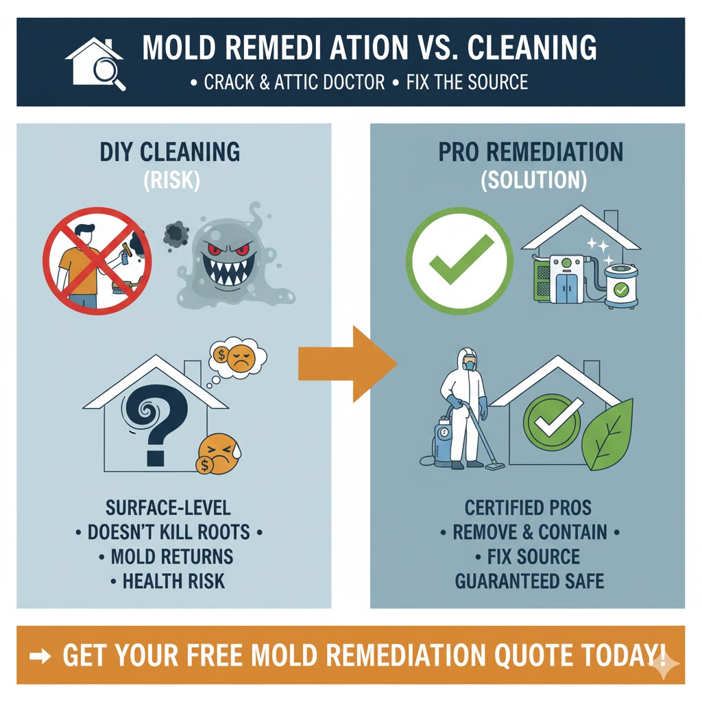 Mold Remediation vs. Cleaning: Don't Just Wipe the Surface, Fix the Source