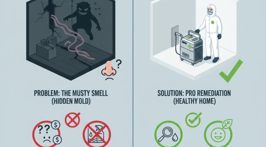 Musty Smell in House? It’s Active Mold: Remediation Calgary