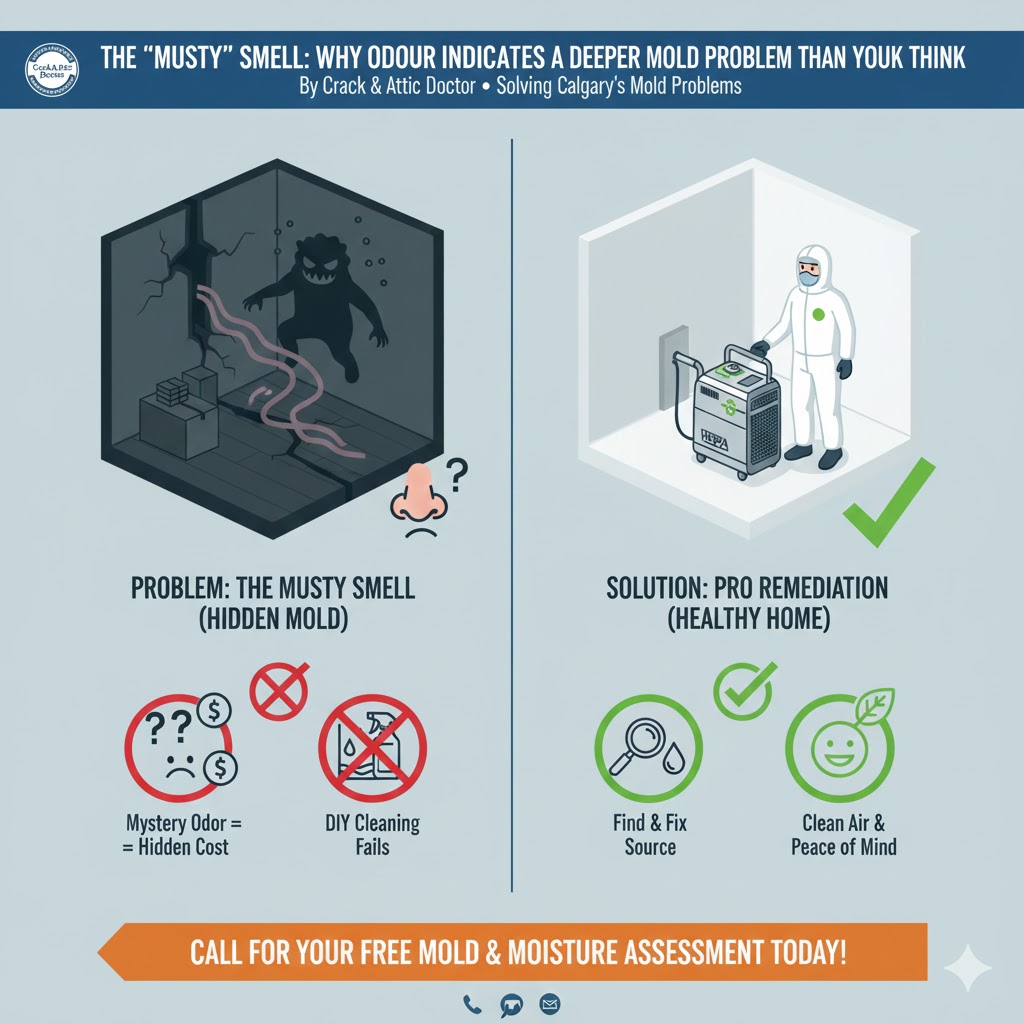 Musty Smell in House? It’s Active Mold: Remediation Calgary