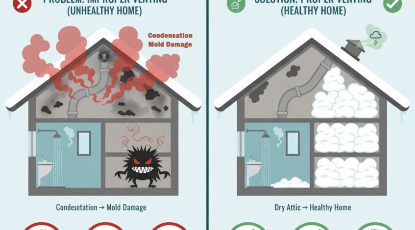 Is Your Bathroom Fan Feeding Mold? The Winter Link to Attic Spore Growth
