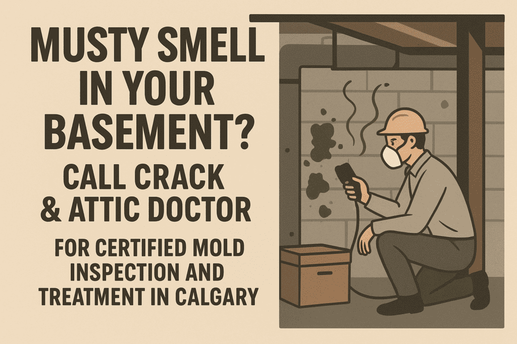 Musty Smell in Your Basement? Call Crack & Attic Doctor for Certified Mold Inspection and Treatment in Calgary
