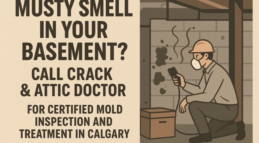Musty Smell in Your Basement? Call Crack & Attic Doctor for Certified Mold Inspection and Treatment in Calgary