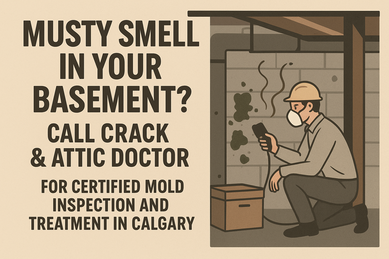 Musty Smell in Your Basement? Call Crack & Attic Doctor for Certified Mold Inspection and Treatment in Calgary