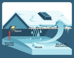 Properly installed roof exhaust vent for winter protection