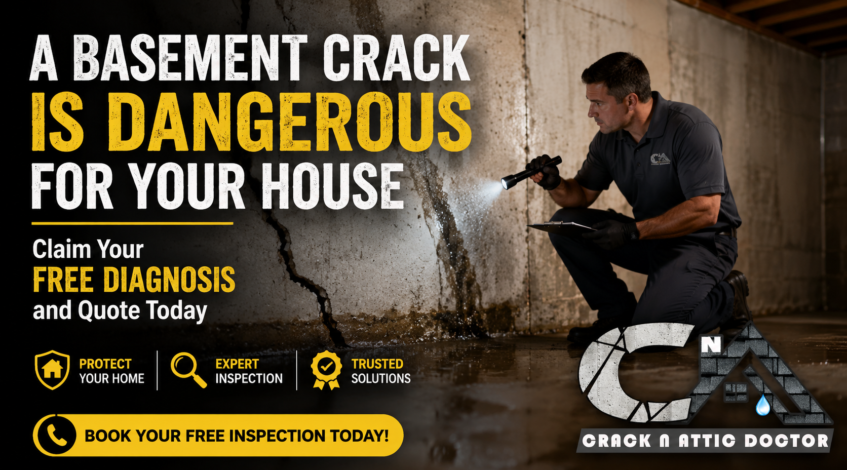 A Basement Crack is Dangerous for Your House Claim Your Free Diagnosis and Quote Today