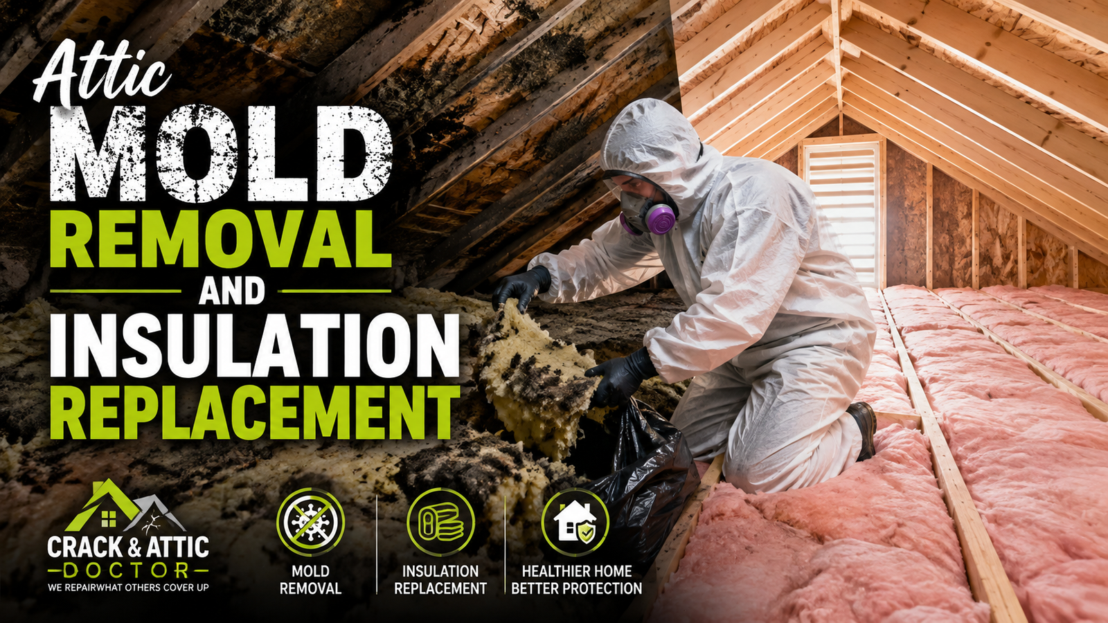 Attic Mold Removal and Insulation Replacement