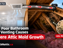 How Poor Bathroom Fan Venting Causes Severe Attic Mold Growth.